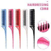 【CC】 New 3-Row Teeth Teasing Comb Detangling Tail Adding Volume Back Coming Hairdressing Combs Hairbrush