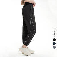 4สี Lulu Yoga ไม่มีรอยต่อ Jogger ยิมฟิตเนสกีฬาโยคะหลวมกางเกงลำลอง DS-214