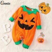 ☄ Ceeniu-Macacão Laranja Abóbora para Recém-nascidos Romper do Bebê Halloween Macacão Meninos e Meninas Roupas de Bebê Traje