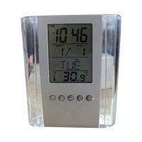 1 PCS ABS Electronic Alarm Clock Perpetual Calendar Pen Clock Cylinder Electronic Alarm Clock