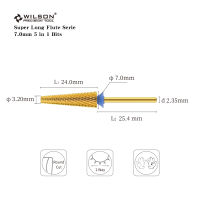 วิลสัน7.0มม. 5 In 1บิตข้ามตัดซูเปอร์ยาวขลุ่ยชุดเล็บบิตเจาะใหม่มา5 In 1ที่มีประสิทธิภาพและมีเสถียรภาพเจาะบิตเล็บ