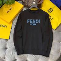 SPOT Fendi เสื้อยืดแขนยาวพิมพ์ลายคอกลมตัวอักษรลายสัตว์ประหลาดตัวเล็กเสื้อใส่ด้านในผ้าฝ้ายง่ายและอเนกประสงค์ของผู้ชาย