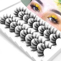 5/8 Pairs Natural Fluffy 3D 5D Fake Eyelashes Wispy Faux Mink False Eyelashes Dramatic Volume Eyelash Extension for Makeup