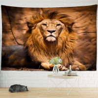 INS Popular Lion Pattern Tapestry Lonely Lion King Art Wall Hanging Mural Beach Towel Yoga Rug Tapis Bedroom Decor Crafts