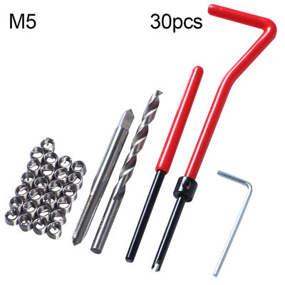 30Pcs Thread Repair Tool Set Tap Repair Tool M5 M6 M8 for Restoring Damaged Threads Spanner Wrench Twist Drill Bit Kit Coil Dril