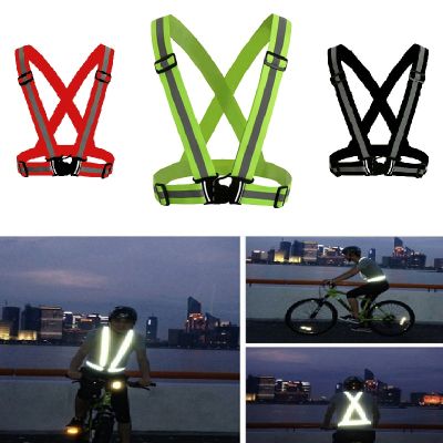 Reflective Vest High Visibility Unisex Outdoor Running Cycling Safety Vest Adjustable Elastic Strap Fluorescence Work Wholesale Adhesives Tape