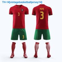 ✥✢ vintagebasketballjersey14 2022 Portugal jersey custom football uniform sports suit boys and girls host and guest C Ronaldo game training team uniform