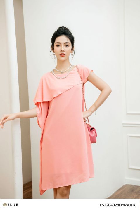 Đầm suông hồng bèo sườn thiết kế Elise FS2204028DMWOPK | Lazada.vn