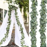【YF】 6Ft Artificial Eucalyptus Garland Decoration Hanging Leaves Fake Vine for Wedding Arch Garden
