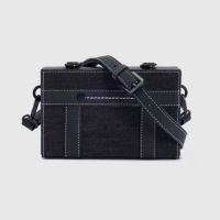 【Available】New Za ra Box Bag Denim Casual Shoulder Bag Mens Crossbody Bag Fashion Trend Small Square Bag