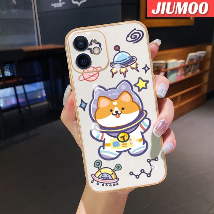 เคส-jiumoo-สำหรับ-oppo-reno-8t-4g-reno-8t-5g-a1-pro-5g-เคสการ์ตูนน่ารักพื้นที่ลูกสุนัขดีไซน์ใหม่นิ่มหรูหราชุบเคสโทรศัพท์ขอบด้านข้างเคสกันกระแทกสี่เหลี่ยมคลุมทั้งหมดเคสป้องกันเลนส์กล้อง