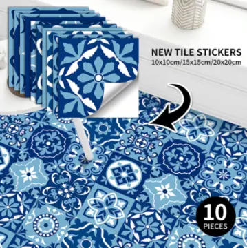 Floor Tile Stickers Waterproof  Tile Sticker 10x10cm - 10pcs