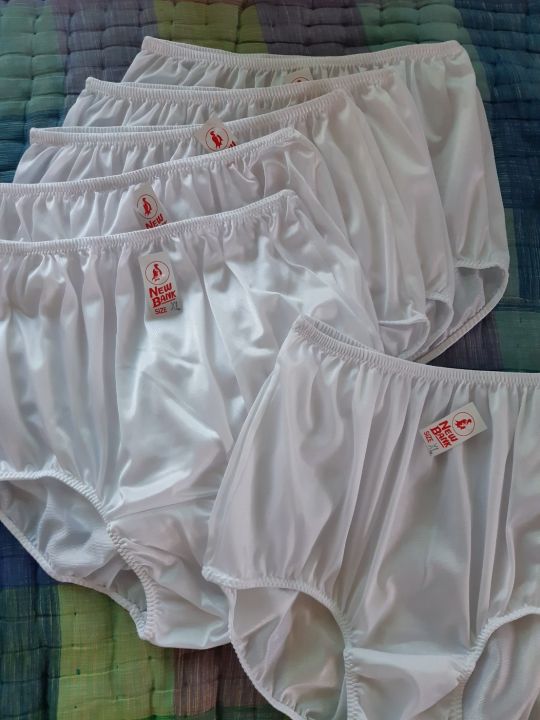 กางเกงในผู้หญิง-ผู้ชาย-ไซส์ใหญ่-เต็มตัว-xl-สีขาว-แพ็ค6ตัว-ผ้าไนล่อน-ราคาโรงงาน-เอว-36-42-นิ้ว-แห้งเร็ว-white-underwear-nylon-full-briefs