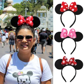 THNHA Mickey Mouse headband birthday party supplies Mouse Ears  Baby Hairs Accessories Girl Headwear party decoration baby shower christmas  party Set of 2: Home & Kitchen