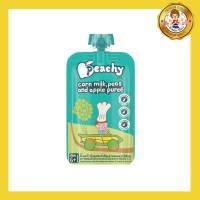 Peachy อาหารเด็ก รสน้ำนมข้าวโพดผมถั่วลันเตาและแอปเปิ้ลบด (สำหรับเด็ก 6 เดือน) 110g