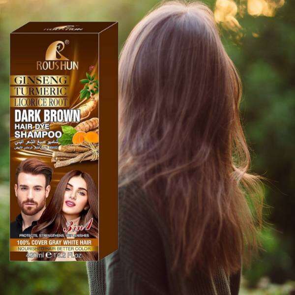 3 In 1 Roushun Hair Dye Shampoo Protects, Strengthens Replenishes 