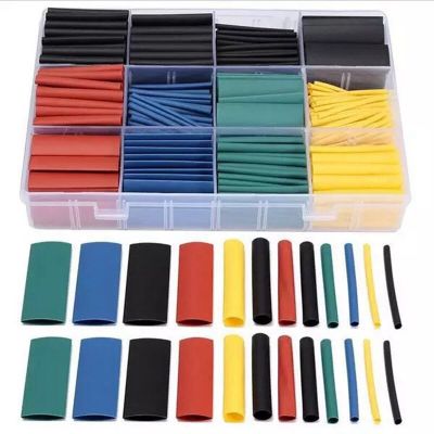 1pc/lot 530pcs 2:1 Heat Shrink Tube Heatshrink Tubing Black Red Clear Transparent Yellow Blue Green White Cable Sleeve Wrap Wire Electrical Circuitry