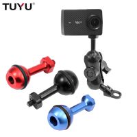 ❡✤⊙ 1/4 Spiral Aluminum Ball Head Motorcycle Fixed Mount 360 Rotating YI 4K insta 360 ONE x2 R Sports Camera Mounting Accessories