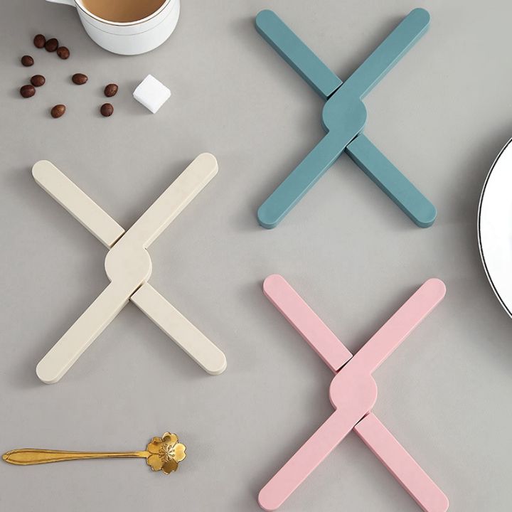 creative-kitchen-anti-scalding-folding-mat-stacking-meal-pot-mat-table-mat-3-gray-pink-gray-blue-beige-yellow