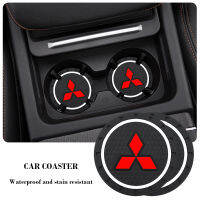 รถที่วางแก้ว Coaster แผ่นกันลื่น Mat ตกแต่งภายในสำหรับ Mitsubishi Ralliart Lancer 9 10 Asx Outlander 3 Pajero Sport