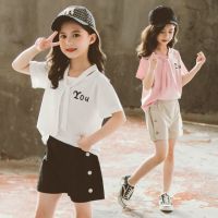 (พร้อมส่ง) ชุดเด็กโตราคาส่งเสื้อ แต่งผูกโบว์ คอเสื้อ + กางเกงเข้าเซ็ต