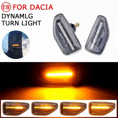 ◎ 2pcs LED Dynamic Side Marker Turn Signal Light For Dacia Logan II 2012 Sandero II 2012 Duster 2018 Amber Indicator Repeater Lamp