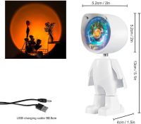 USB Astronaut Atmosphere Light 360° Sunset Lamp Stepless Dimming Projector Night Lamp Network Selfie Light For Home Decoration