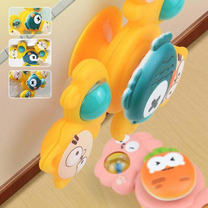 high-chair-toys-with-suction-cups-spinner-teething-fidget-toy-3pcs-toddler-high-chair-cartoon-animal-hand-spinning-sensory-toy-girls-boys-newborn-gift-beneficial