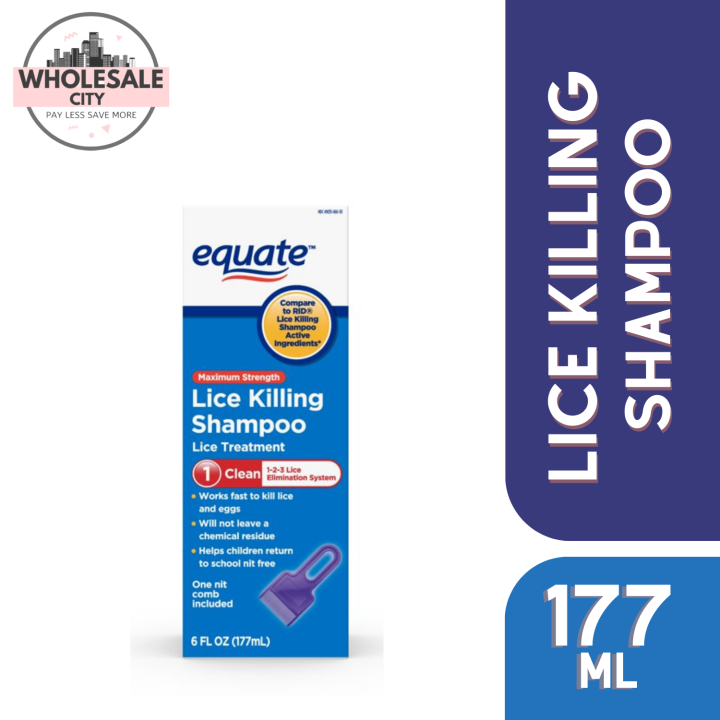 Equate Lice Killing Shampoo, Step 1 Lice Treatment For Kids and Adults