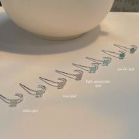 SissyJewelry // ต่างหูเงินแท้ รุ่น Mini twist hoop stud ประดับ พลอยกลม 4mm