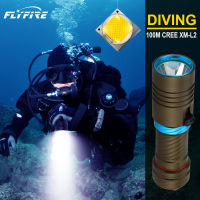 Super bright 100M diving flashlight led torch IPX8 waterproof Underwater flashlight CREE XM-L2 professional diving light 18650