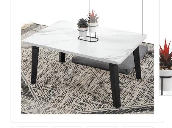 โต๊ะญี่ปุ่นสี่เหลี่ยม-40x60-เซนติเมตร-สวยงาม-ดีไซน์ลายหินอ่อนขาว