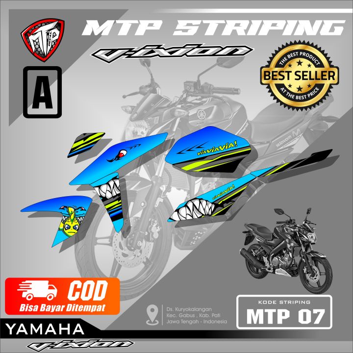 Paling Dicari Sticker Striping Vixion New Nva Stiker Variasi Lis Motor Yamaha Vixion Advance 4228