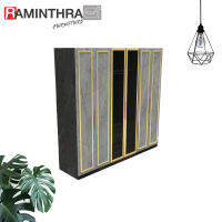 Raminthra Furniture ตู้ผ้า 2.40 ซม. บานกระจก 240*60*230 ซม. cloth cabinet (AG/LM/GL)