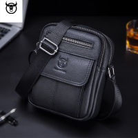 2021 New Mens Genuine Leather Messenger Shoulder Bag Vintage Cow Leather Male Casual Multifunction Small Crossbody Bag Fashion