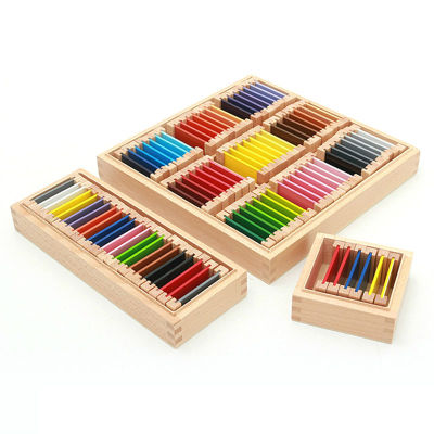 3 Size Montessori Sensorial Material Learning Color Tablet Box Wood Preschool Training Kids Sensory Teaching Aids Toy Gifts
