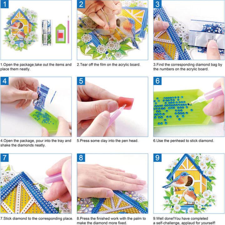 ชุดศิลปะเพชร-diy-งานฝีมือทำด้วยมือศิลปะกระจกเทียมสี