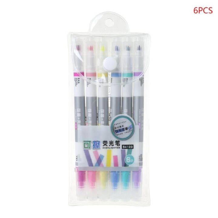 6pcs/set Erasable Highlighter Pen Marker Pastel Liquid Chalk ...