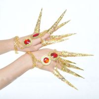 【YD】 Belly for Jewelry Sets Performance Props Gold Nails Set