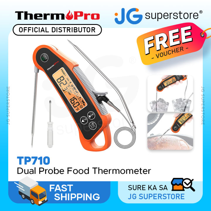 ThermoPro Digital Instant Read Meat Thermometer for Grilling Waterproof  Kitchen Food LCD Thermometer with Calibration & Backlight Smoker Oil Fry  Candy