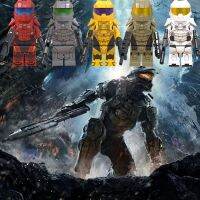 ใช้งานร่วมกับ Legoing Minifigures เกมชุดโรงรถ Halo Wars นักรบ AIM ตัวแทนที่สวยงามบล็อกตัวต่อของเล่นเด็กสำหรับของขวัญวันเกิดเด็ก