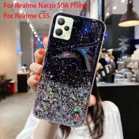 Case สำหรับ Realme C35 Narzo 50A นายกรัฐมนตรี RealmeC35 S Tarry Sky เงินฟอยล์ G Litter อีพ็อกซี่โทรศัพท์อ่อนปลอกปกหลังป้องกันการล่มสลายกันกระแทก