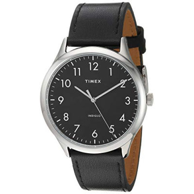 Timex Mens Modern Easy Reader 40mm Watch Black/Silver-Tone