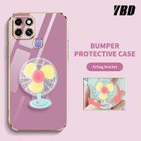 YBD เคสโทรศัพท์อย่างเรียบง่ายสำหรับ Infinix Smart 6 HD X6511 X6511B สเตอริโอ X6512สเตอริโอแบบหมุนได้ขายึดพัดหลากสีเคสกันกระแทกกล้องคลุมทั้งหมด