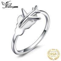 JewelryPalace Airplane 925 Sterling Silver Ring Open Adjustable Stackable Thumb Finger Cuff Wrap Band Fashion Rings for Women