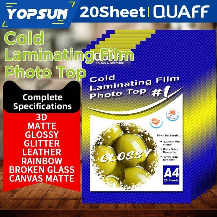 Quaff Photo Top Cold Laminating Film A4 80gsm ( Glossy Glitter Canvas