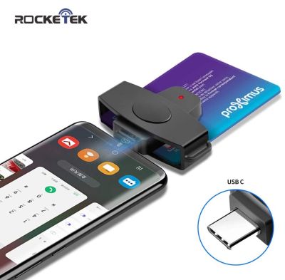 Rocketek USB type c smart Card Reader memory ID Bank EMV electronic DNIE dni citizen sim cloner connector adapter Android Phones