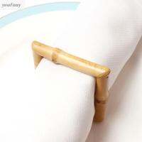 YEUFUNY Home Banquet Nautical Handmade Wedding Bamboo Natural Napkin Ring Serviette Buckle Table Setting Napkin Holder