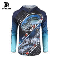 2023 SPATA New Fishing Shirts Moisture-Wicking Anti-UV Sun Protection Long Sleeve Quick -Dry Hoodies Breathable Fishing Clothing