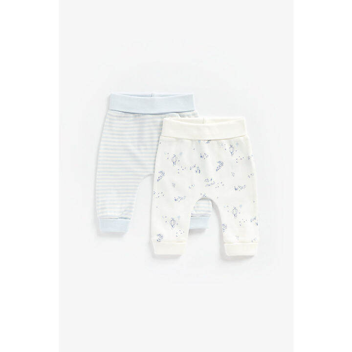 กางเกงจ๊อกเกอร์เด็กทารก-mothercare-balloon-and-striped-organic-cotton-joggers-2-pack-za272